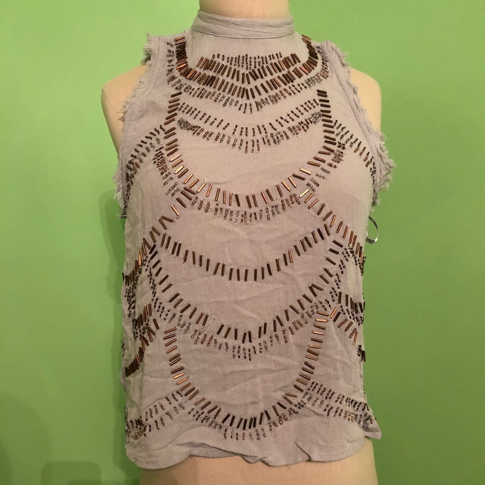 Free People Grey Blouse